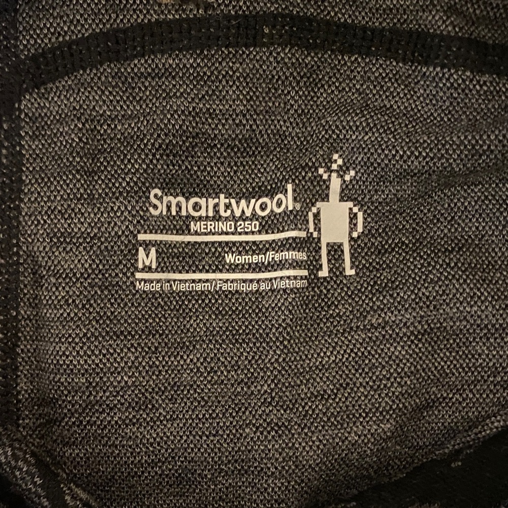 SMARTWOOL Black and Gray Patterned Thermal Leggin… - image 2